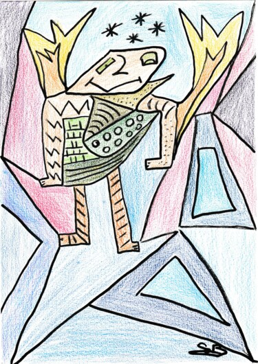" Danse de couleurs " Tekening getiteld "" Danse de couleurs…" door Balavoine Sophie, Origineel Kunstwerk, Pastel