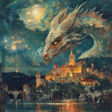 Peinture intitulée "Guardian Over the M…" par Andre Gulyaev, Œuvre d'art originale, Huile Monté sur Châssis en bois