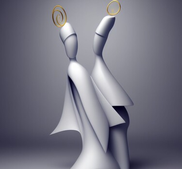 Цифровое искусство под названием "Men dancing" - Barbara Kizer, Подлинное произведение искусства, 2D Цифровая Работа