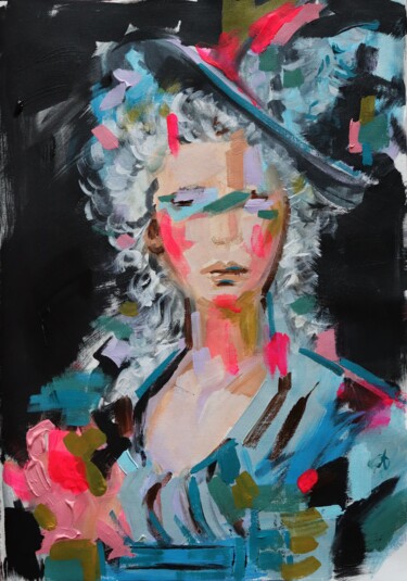 Painting titled "Lady M." by Antigoni Tziora, Original Artwork, Acrylic