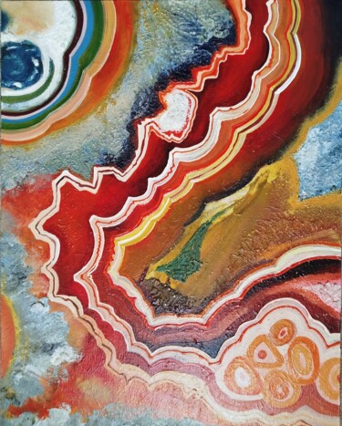Pittura intitolato "Агат - оникс" da Vitalina Kineva, Opera d'arte originale, Acrilico
