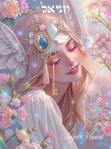 Angel of Love, Beauty, and Harmony 绘画 标题为“Angel of Love, Beau…” 由Asnat Unnger, 原创艺术品, 水彩