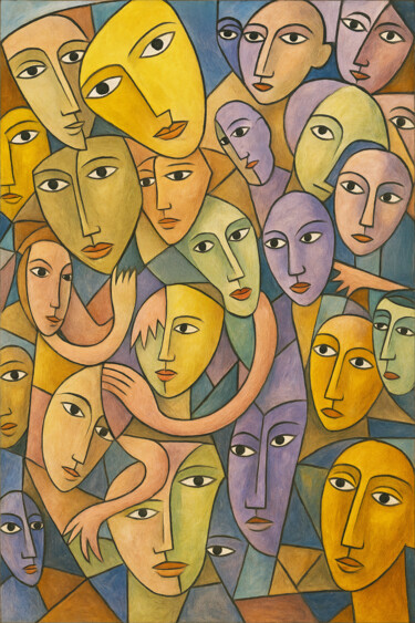 Digital Arts με τίτλο "Foule N°6--Numériqu…" από Pacôme Coquet, Αυθεντικά έργα τέχνης, Μελάνι Τοποθετήθηκε στο Αλουμίνιο