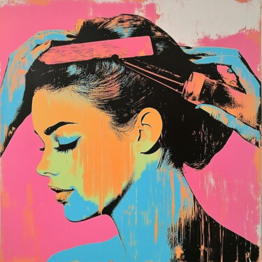 제목이 "HAIR"인 미술작품 Claudia Sauter (Poptonicart)로, 원작, 아크릴