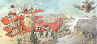 图画 标题为“Manfred von Richtho…” 由Valery K, 原创艺术品, 水彩