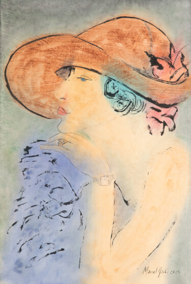 Schilderij getiteld "Class" door Marcel Garbi, Origineel Kunstwerk, Aquarel