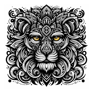 数字艺术 标题为“tribal leo zodiac s…” 由Angelo Arcamone, 原创艺术品, AI生成的图像