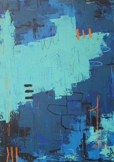 Abstract painting - Eternal Sunshine 제목이 "Abstract painting -…"인 미술작품 Anastasia Sementcul로, 원작, 아크릴 나무 들것 프레임에 장착됨