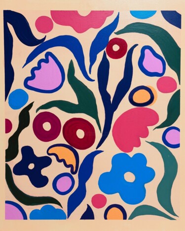 Peinture intitulée "Flower power" par Elena Koroleva, Œuvre d'art originale, Acrylique