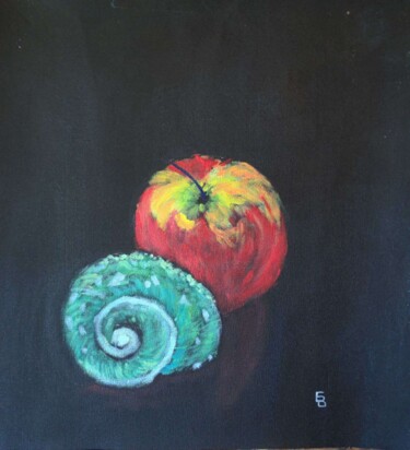 Malerei mit dem Titel "Étude pomme coquill…" von Barbour, Original-Kunstwerk, Acryl