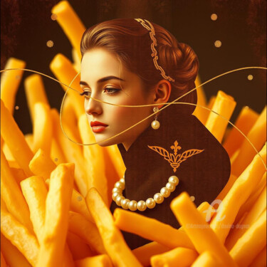 Arte digitale intitolato "Marie Rose" da Davina Dugnas, Opera d'arte originale, Collage digitale Montato su Telaio per barel…
