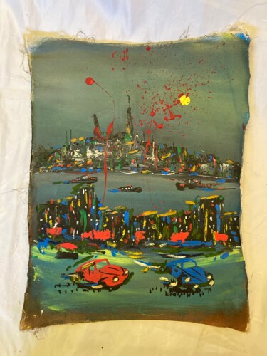 Painting titled "Gemiler" by Ahmet Öcal, Original Artwork, Acrylic