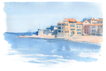 Bay of Saint-Tropez 제목이 "Bay of Saint-Tropez"인 미술작품 Tatiana Alekseeva로, 원작, 수채화