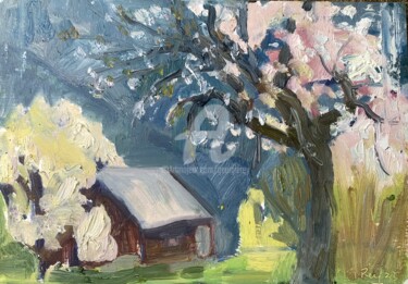 "Blossom in the Alps…" başlıklı Tablo Georgina Rey tarafından, Orijinal sanat, Petrol