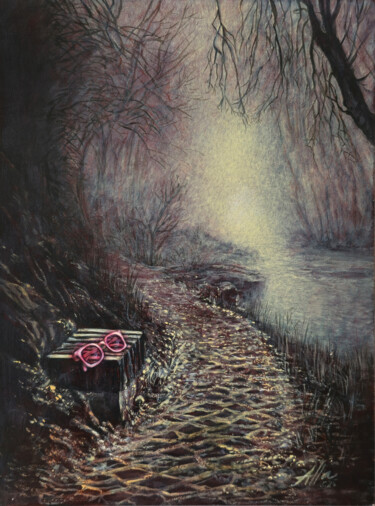 Abandoned by the River Path 「Abandoned by the Ri…」というタイトルの絵画 Alla Ostrovskyによって, オリジナルのアートワーク, アクリル