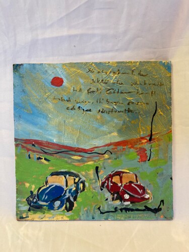Painting titled "Ben Seni Arayamam" by Ahmet Öcal, Original Artwork, Acrylic Mounted on Wood Panel