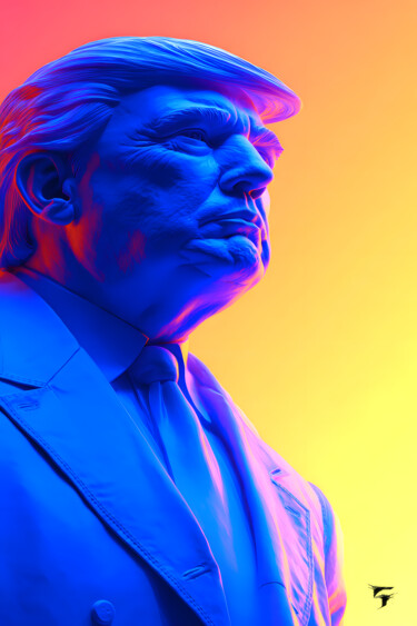 Portrait Futuriste de Donald Trump Digital Arts με τίτλο "Portrait Futuriste…" από Frédéric Font (Chroma), Αυθεντικά έργα τέχνης, Ψηφιακή ζωγραφική Τοποθετήθηκ…