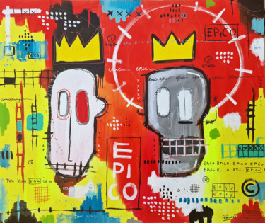 Painting titled "Epico" by Piriongo, Original Artwork, Acrylic Mounted on Wood Stretcher frame