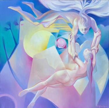 Painting titled "Weightless Love" by Samvel Atasunts, Original Artwork, Oil