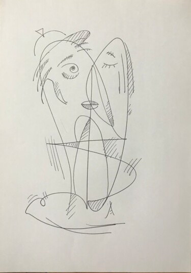 Hug Tekening getiteld "Hug" door Samvel Atasunts, Origineel Kunstwerk, Balpen