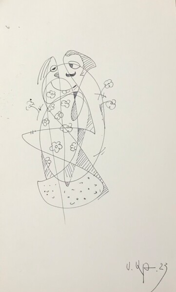 Dance Tekening getiteld "Dance" door Samvel Atasunts, Origineel Kunstwerk, Balpen