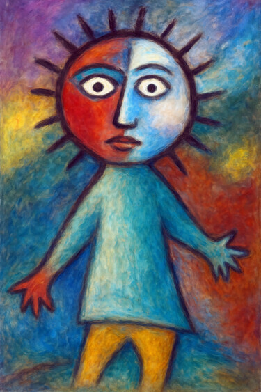 Digitale Kunst getiteld "Femme surprise" door Pacôme Coquet, Origineel Kunstwerk, Acryl Gemonteerd op Aluminium