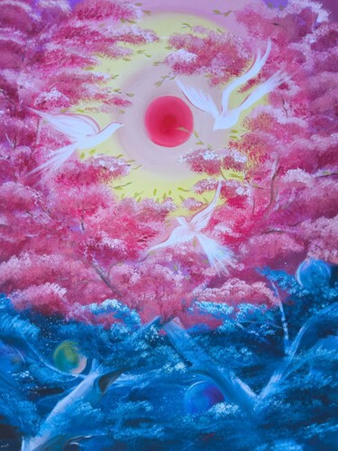 "My World" başlıklı Tablo Lera Kirci tarafından, Orijinal sanat, Petrol Ahşap panel üzerine monte edilmiş