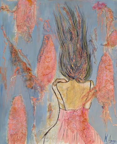绘画 标题为“Danseuse au vent” 由Kamourange, 原创艺术品, 丙烯 安装在木质担架架上