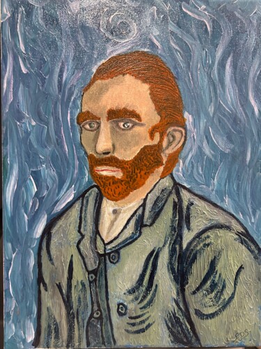绘画 标题为“Autoportrait Vincen…” 由Paulo Dos Santos, 原创艺术品, 丙烯 安装在木质担架架上
