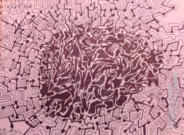 Drawing titled "Hyper Activité Ceré…" by Daoudi Mohamed, Original Artwork, Ballpoint pen