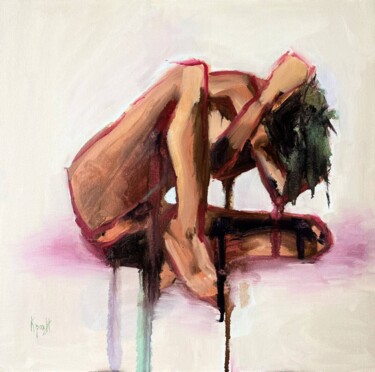제목이 "Pain"인 미술작품 Anastasiya Krokhmal ( Art Kroha)로, 원작, 기름 판지에 장착됨