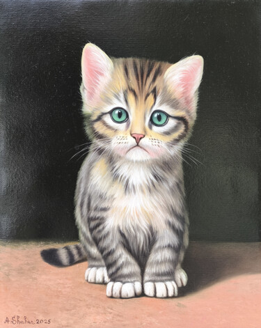 Innocence in Emerald Eyes "Innocence in Emeral…" başlıklı Tablo Shahen Aleksandryan tarafından, Orijinal sanat, Petrol Ahşap Sedye çerçevesi üzerine m…