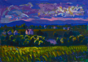 Pintura intitulada "Summer rain" por Mykola Kozlovskyi, Obras de arte originais, Acrílico
