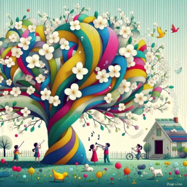 Digital Arts titled "El árbol de los sue…" by Rogo Lino, Original Artwork, AI generated image Mounted on artwork_cat.