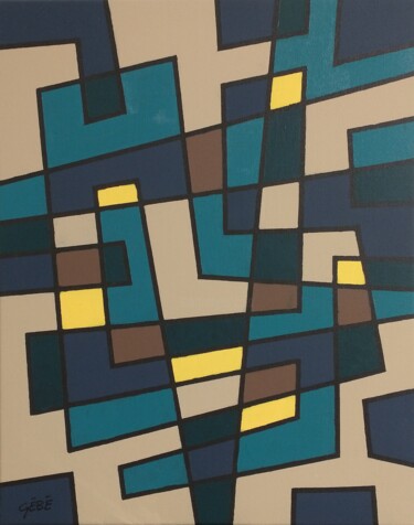 Painting titled "Géométrie variable…" by Guy Boulianne, Original Artwork, Acrylic Mounted on Wood Stretcher frame