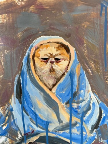 绘画 标题为“Sleepy cat” 由Anastasiya Krokhmal ( Art Kroha), 原创艺术品, 油