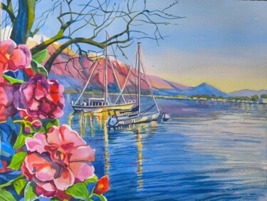 Stillness and Bloom Painting 绘画 标题为“Stillness and Bloom…” 由Sofi Oleinik, 原创艺术品, 水彩