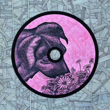 Lovely Painting titled "Lovely" by Artem Smirnov, Original Artwork, Gel pen Mounted on Wood Panel