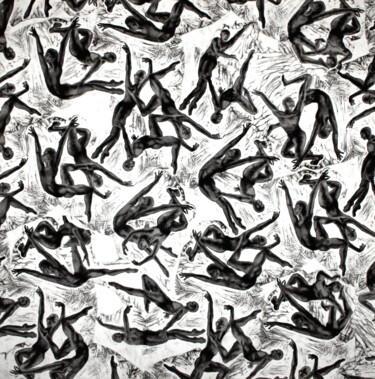 He, She, They, Them #20 Printmaking titled "He, She, They, Them…" by Michael E. Voss, Original Artwork, Linocuts Mounted on Wood Stretcher frame