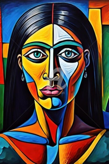 Painting titled "Lena (Picasso path)" by Georgii Stepanov, Original Artwork, Oil