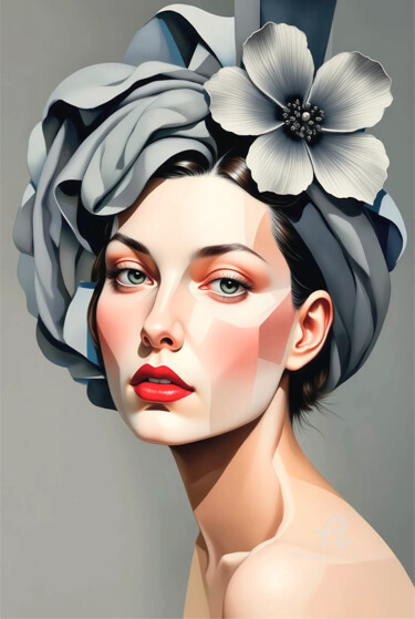 Digital Arts titled "01-Art Deco - Cubism" by Teresa Casas, Original Artwork, AI generated image