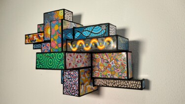 ScuBture - Positive vibration 2 - Sculpture murale "ScuBture - Positive…" başlıklı Heykel Nebryo tarafından, Orijinal sanat, Plastik Ahşap panel üzerine monte edilmiş