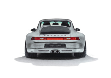 Porsche 911/993 restomod par GuntherWerks Dessin intitulée "Porsche 911/993 res…" par Nicolas Schlosser, Œuvre d'art originale, Crayon Monté sur Autre panneau rigide