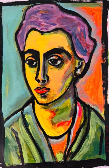 Peinture intitulée "SONIA25" par Frédérick Meunier, Œuvre d'art originale, Acrylique Monté sur Verre