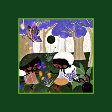 Digital Arts titled "Collection" les deu…" by Nadine, Original Artwork, AI generated image Mounted on Other rigid panel