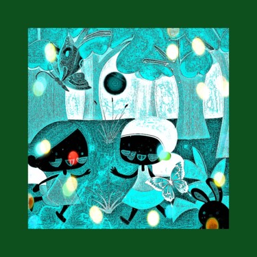 Digital Arts titled "Collection" les deu…" by Nadine, Original Artwork, AI generated image Mounted on Other rigid panel
