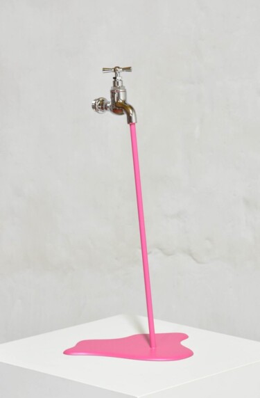 Escultura intitulada "Le liquide rose" por Yannick Bouillault, Obras de arte originais, Aço inoxidável