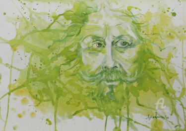 Pittura intitolato "Philosopher" da Iryna Lupashchenko, Opera d'arte originale, Acquarello