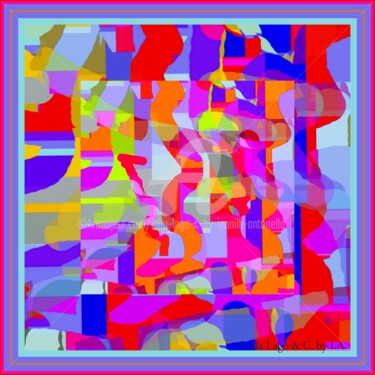 제목이 "FOULARD ARTISTICI I…"인 섬유 예술 Laila Lago & C. By Iannilli Antonella로, 원작, 디지털 페인팅
