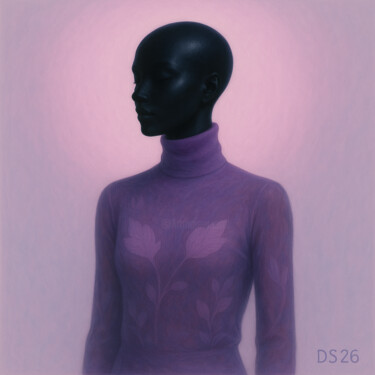 Картина под названием "Obsidian Bloom" - Ds 26, Подлинное произведение искусства, Цифровая живопись